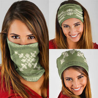 Hawaiian Quilt Block Design Neck Gaiter Lime Hawaii Culture Motifs - Polynesian Pride