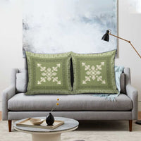 Hawaiian Quilt Block Design Pillow Cover Lime Hawaii Culture Motifs - Polynesian Pride