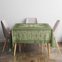 Hawaiian Quilt Block Design Tablecloth Lime Hawaii Culture Motifs - Polynesian Pride