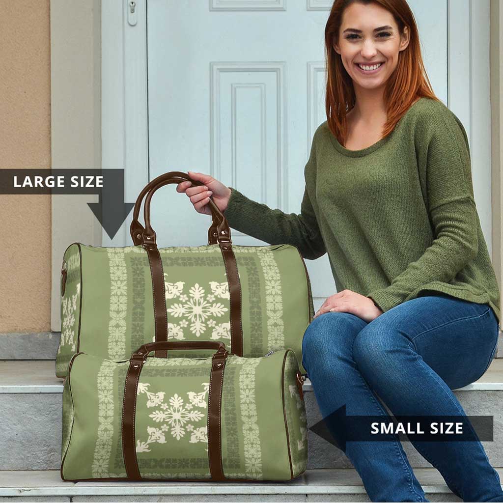 Hawaiian Quilt Block Design Travel Bag Lime Hawaii Culture Motifs - Polynesian Pride