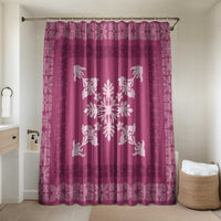 Hawaiian Quilt Block Design Bathroom Set Pink Hawaii Culture Motifs - Polynesian Pride