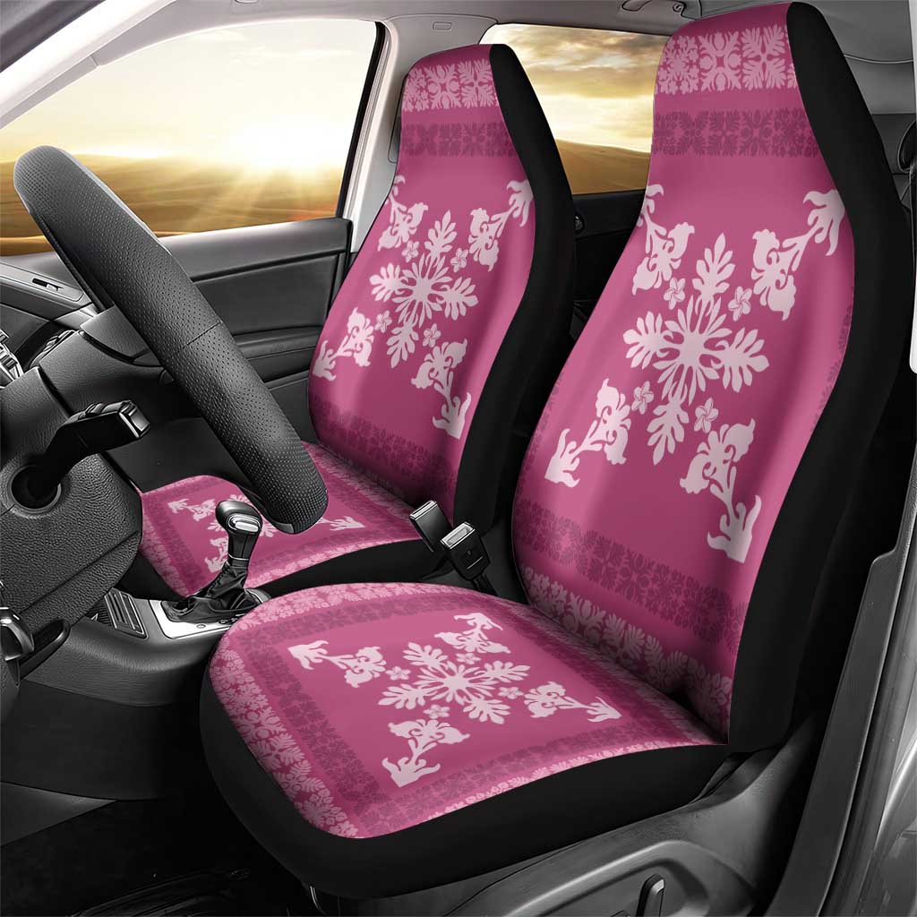 Hawaiian Quilt Block Design Car Seat Cover Pink Hawaii Culture Motifs LT9 - Polynesian Pride
