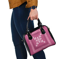 Hawaiian Quilt Block Design Shoulder Handbag Pink Hawaii Culture Motifs - Polynesian Pride
