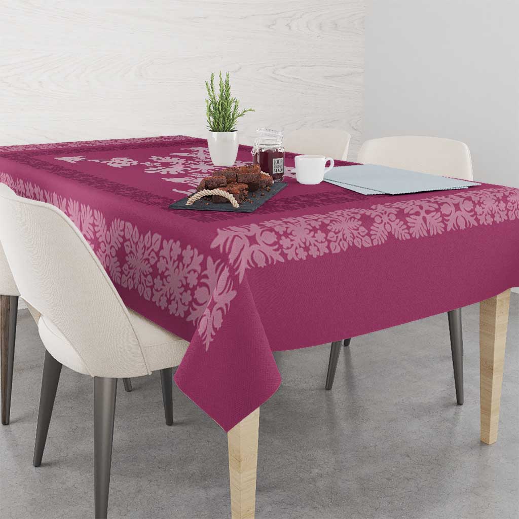 Hawaiian Quilt Block Design Tablecloth Pink Hawaii Culture Motifs - Polynesian Pride