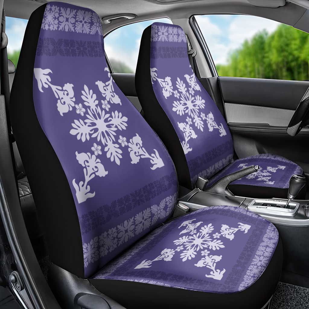 Hawaiian Quilt Block Design Car Seat Cover Purple Hawaii Culture Motifs LT9 - Polynesian Pride