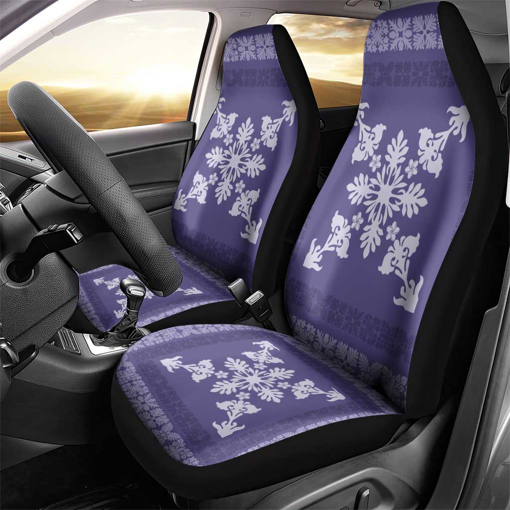 Hawaiian Quilt Block Design Car Seat Cover Purple Hawaii Culture Motifs LT9 - Polynesian Pride