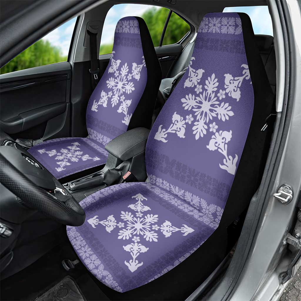 Hawaiian Quilt Block Design Car Seat Cover Purple Hawaii Culture Motifs LT9 - Polynesian Pride