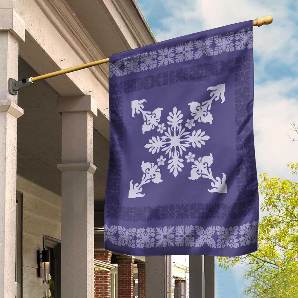 Hawaiian Quilt Block Design Garden Flag Purple Hawaii Culture Motifs LT9 House Flag Purple - Polynesian Pride