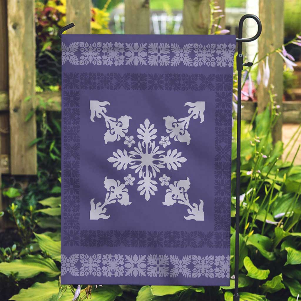 Hawaiian Quilt Block Design Garden Flag Purple Hawaii Culture Motifs LT9 Garden Flag Purple - Polynesian Pride
