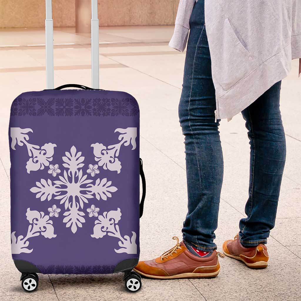 Hawaiian Quilt Block Design Luggage Cover Purple Hawaii Culture Motifs LT9 Purple - Polynesian Pride