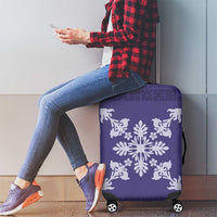 Hawaiian Quilt Block Design Luggage Cover Purple Hawaii Culture Motifs LT9 - Polynesian Pride