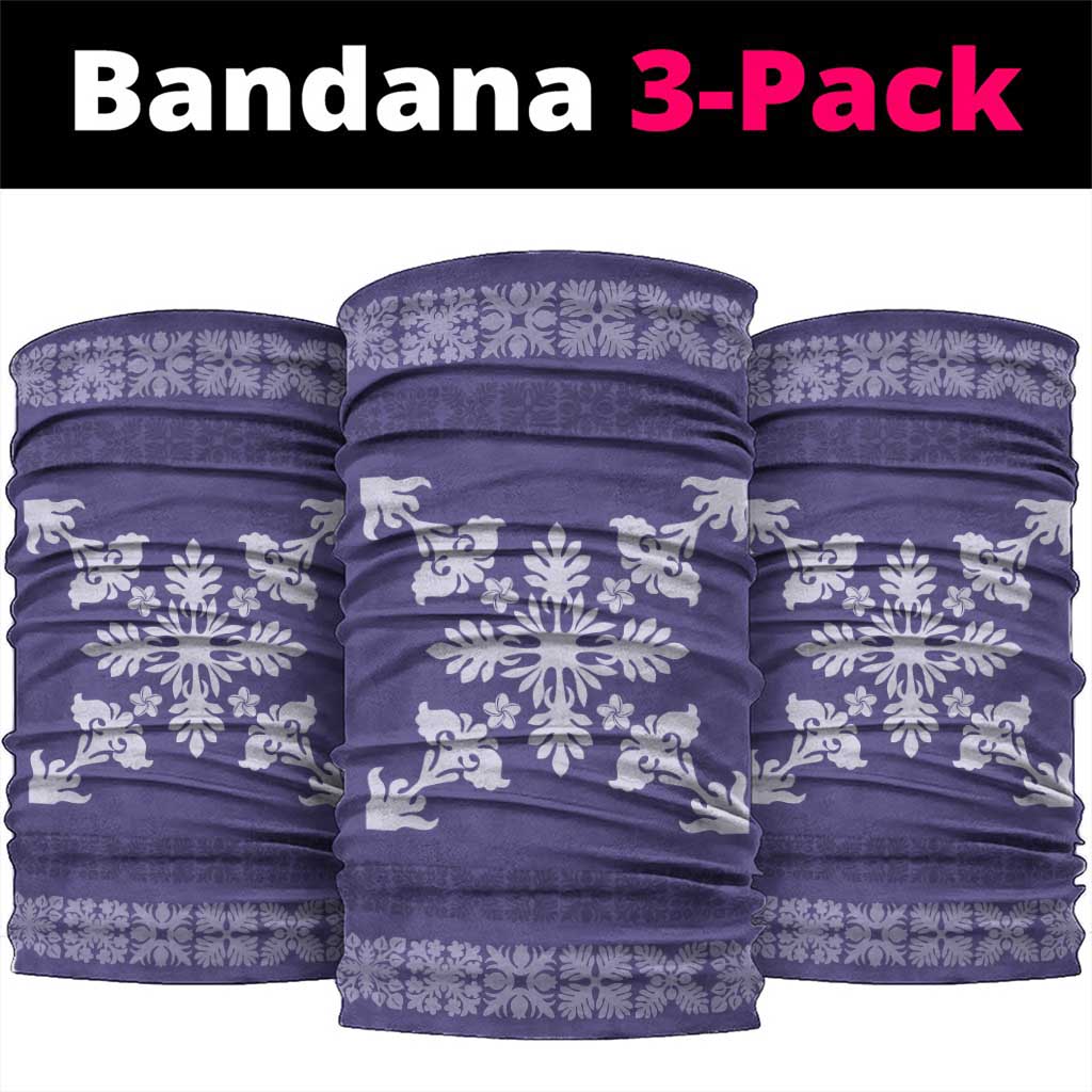 Hawaiian Quilt Block Design Neck Gaiter Purple Hawaii Culture Motifs - Polynesian Pride