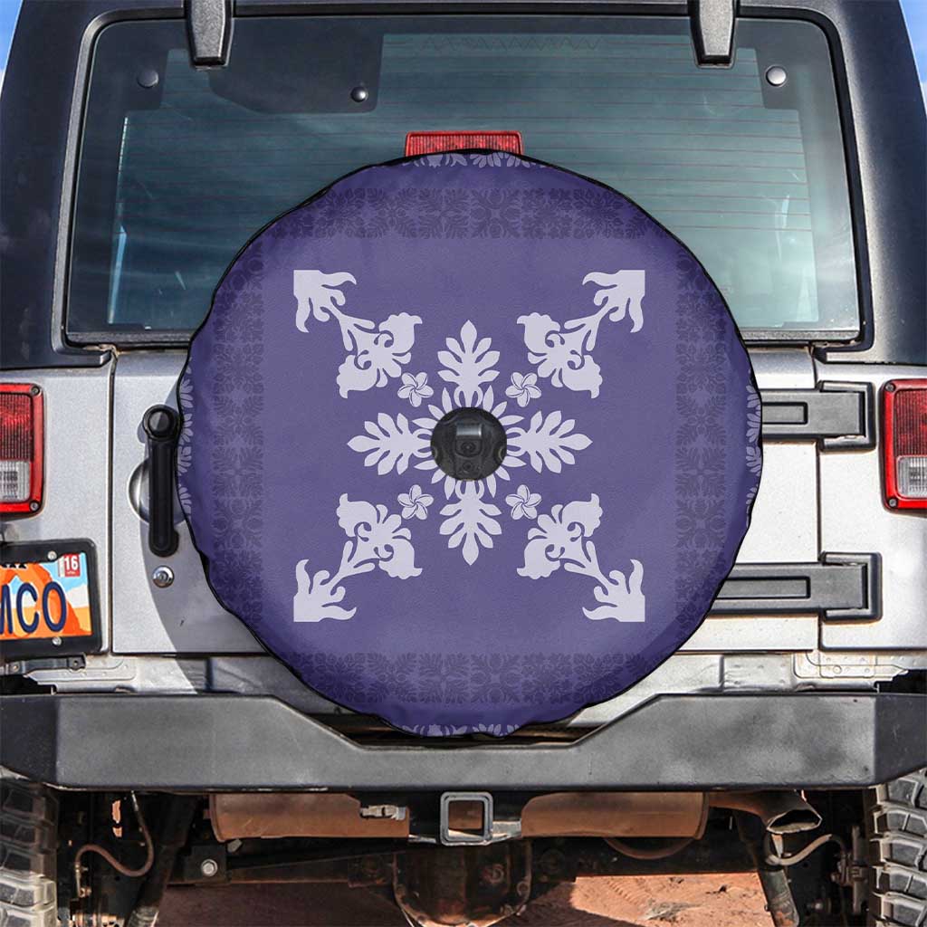 Hawaiian Quilt Block Design Spare Tire Cover Purple Hawaii Culture Motifs LT9 Purple - Polynesian Pride
