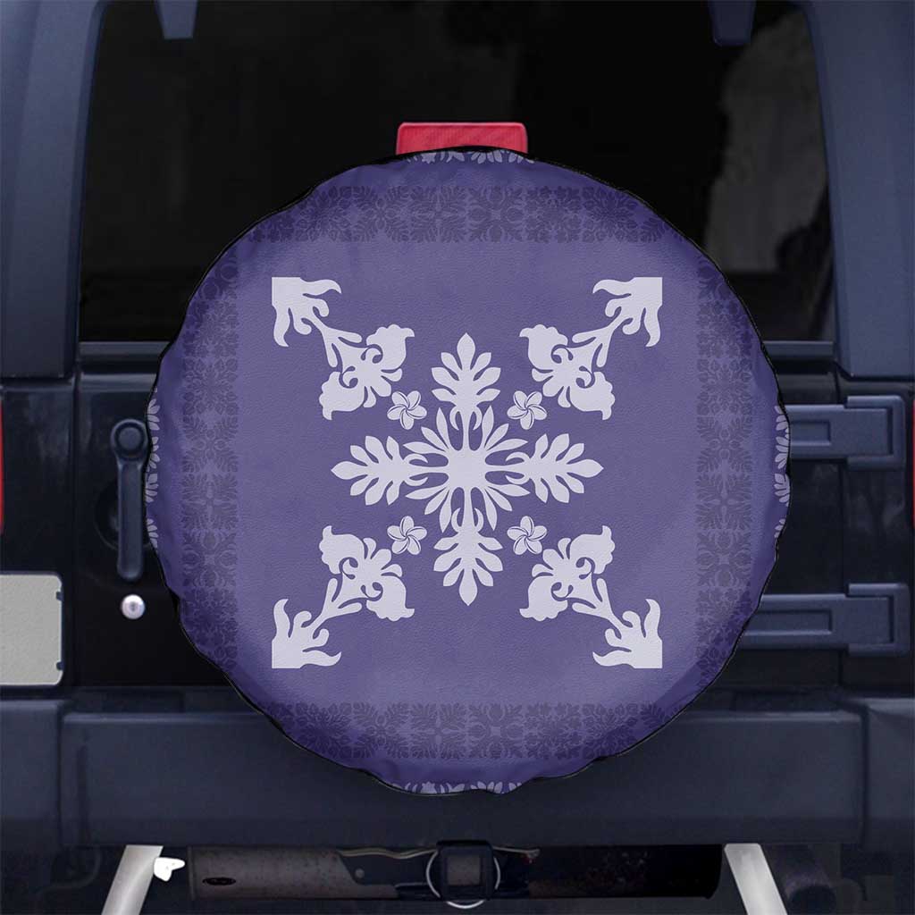 Hawaiian Quilt Block Design Spare Tire Cover Purple Hawaii Culture Motifs LT9 No hole Purple - Polynesian Pride