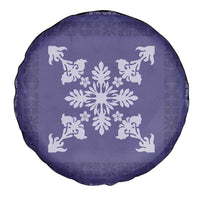 Hawaiian Quilt Block Design Spare Tire Cover Purple Hawaii Culture Motifs LT9 - Polynesian Pride