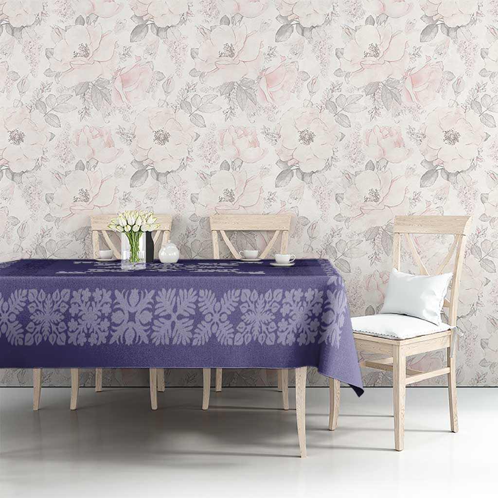 Hawaiian Quilt Block Design Tablecloth Purple Hawaii Culture Motifs - Polynesian Pride