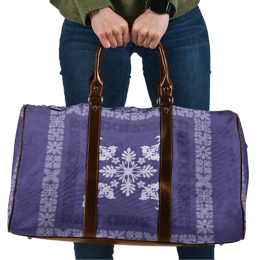 Hawaiian Quilt Block Design Travel Bag Purple Hawaii Culture Motifs LT9 Purple - Polynesian Pride