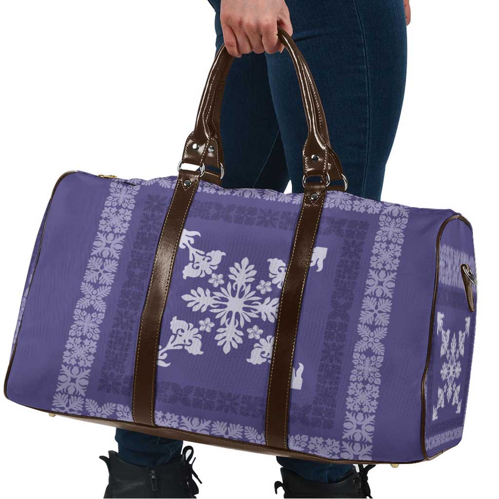 Hawaiian Quilt Block Design Travel Bag Purple Hawaii Culture Motifs LT9 - Polynesian Pride