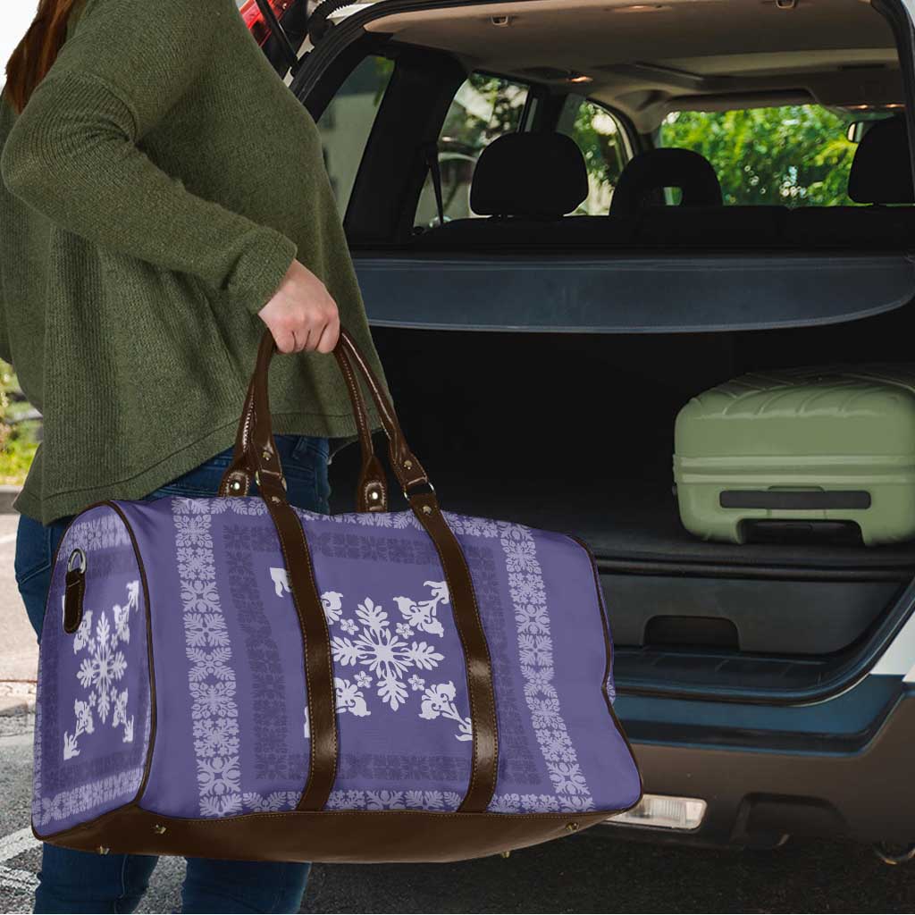 Hawaiian Quilt Block Design Travel Bag Purple Hawaii Culture Motifs LT9 - Polynesian Pride