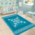 Hawaiian Quilt Block Design Area Rug Teal Hawaii Culture Motifs - Polynesian Pride