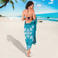 Hawaiian Quilt Block Design Sarong Teal Hawaii Culture Motifs - Polynesian Pride