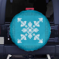 Hawaiian Quilt Block Design Spare Tire Cover Teal Hawaii Culture Motifs LT9 No hole Teal - Polynesian Pride