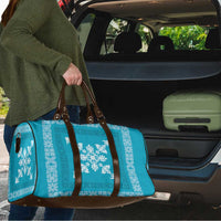 Hawaiian Quilt Block Design Travel Bag Teal Hawaii Culture Motifs - Polynesian Pride