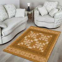 Hawaiian Quilt Pattern Area Rug Gold Hawaii Culture Tropical - Polynesian Pride