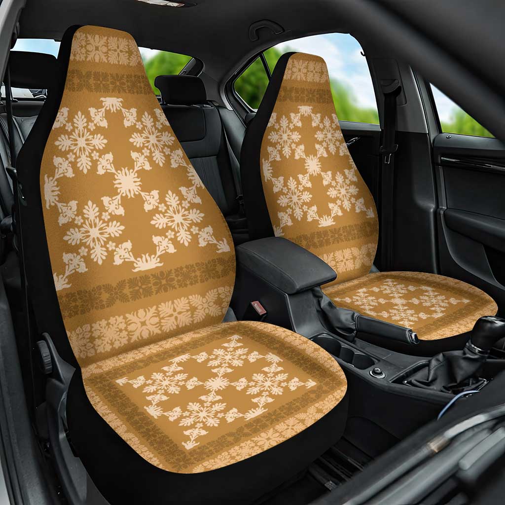 Hawaiian Quilt Pattern Car Seat Cover Gold Hawaii Culture Tropical - Polynesian Pride