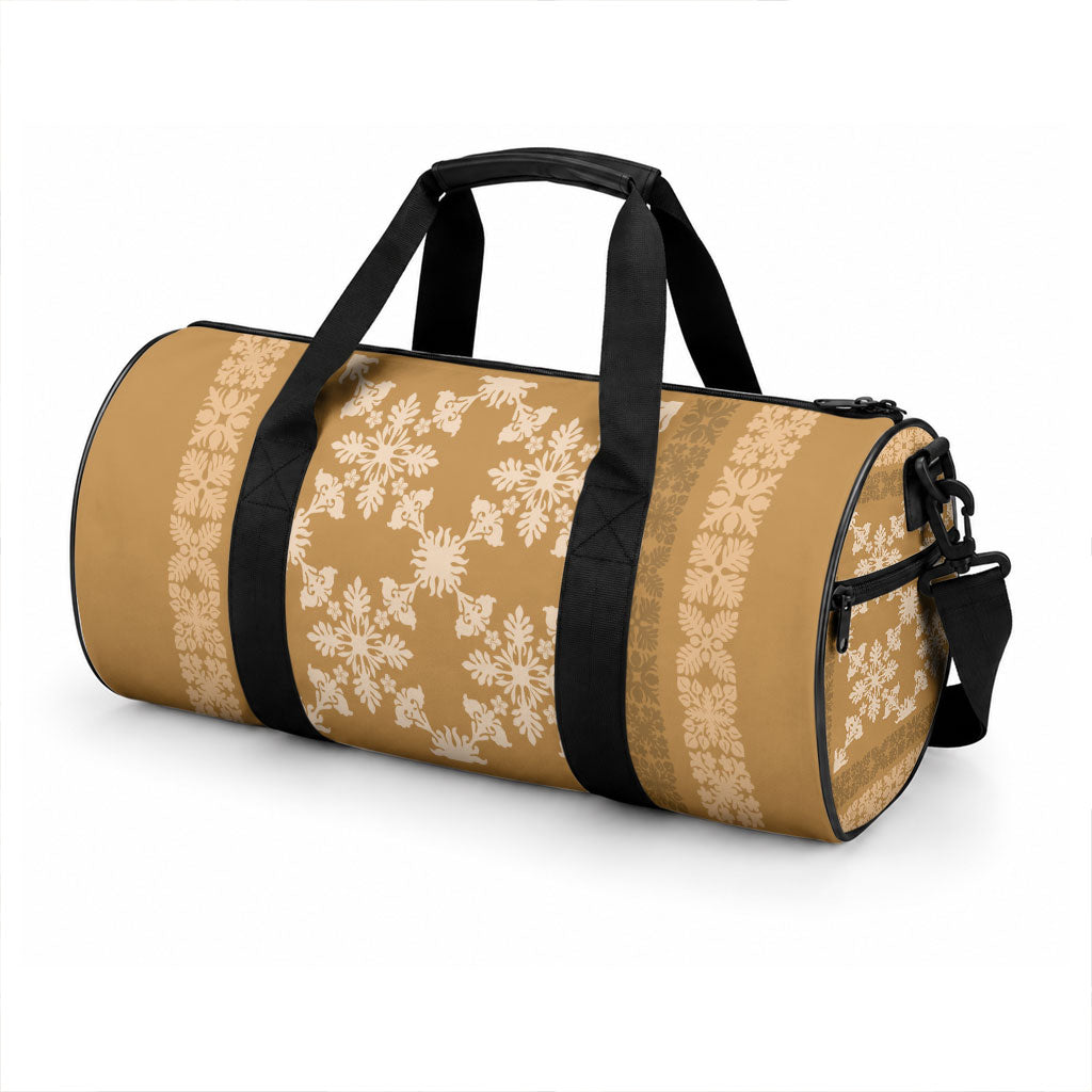 Hawaiian Quilt Pattern Duffle Bag Gold Hawaii Culture Tropical LT9 - Polynesian Pride