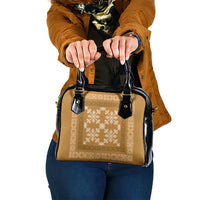 Hawaiian Quilt Pattern Shoulder Handbag Gold Hawaii Culture Tropical LT9 One Size Gold - Polynesian Pride