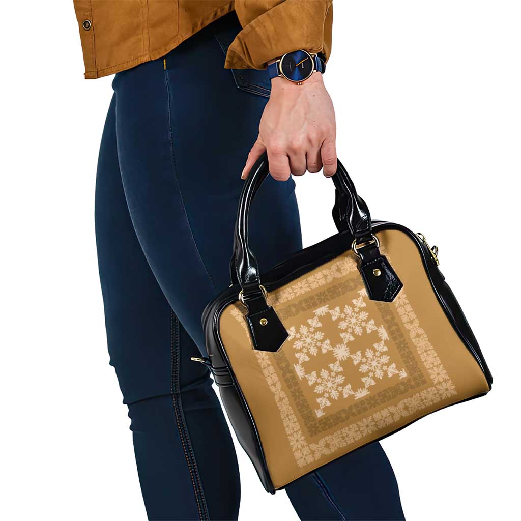 Hawaiian Quilt Pattern Shoulder Handbag Gold Hawaii Culture Tropical LT9 - Polynesian Pride