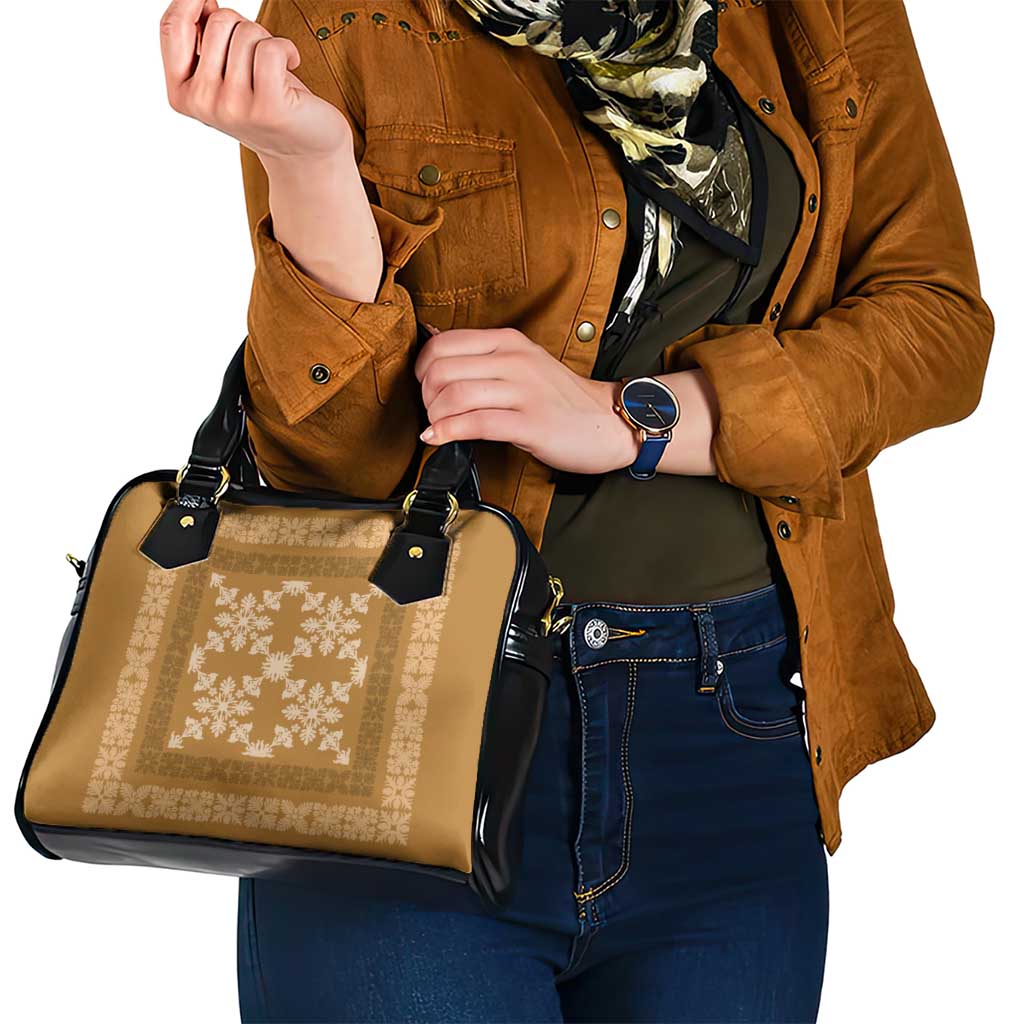 Hawaiian Quilt Pattern Shoulder Handbag Gold Hawaii Culture Tropical LT9 - Polynesian Pride