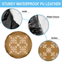 Hawaiian Quilt Pattern Spare Tire Cover Gold Hawaii Culture Tropical - Polynesian Pride