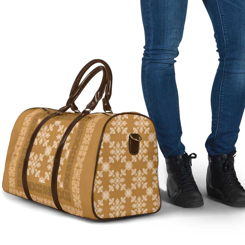 Hawaiian Quilt Pattern Travel Bag Gold Hawaii Culture Tropical - Polynesian Pride