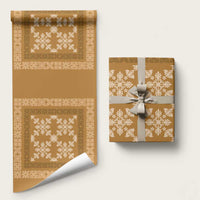 Hawaiian Quilt Pattern Wrapping Paper Gold Hawaii Culture Tropical LT9 58" × 23" Gold - Polynesian Pride