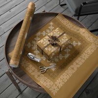 Hawaiian Quilt Pattern Wrapping Paper Gold Hawaii Culture Tropical LT9 - Polynesian Pride