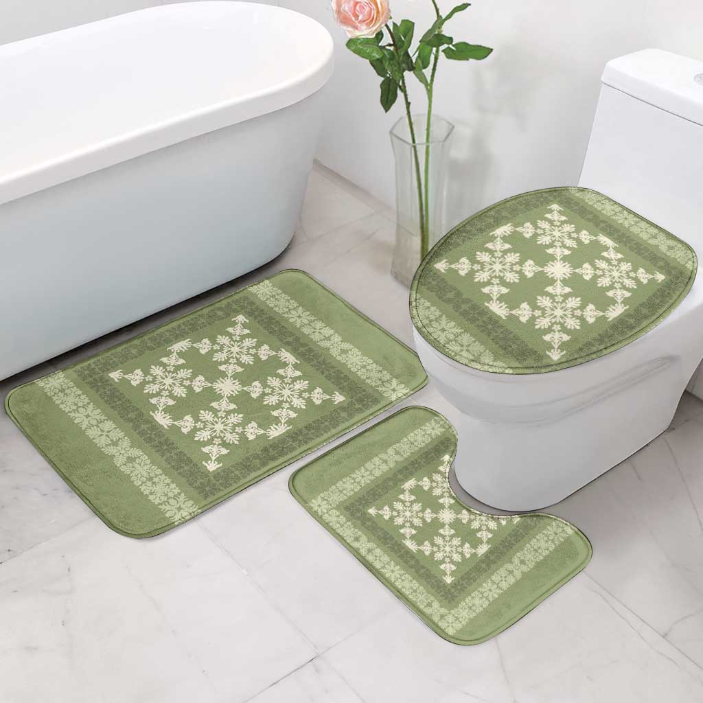 Hawaiian Quilt Pattern Bathroom Set Lime Hawaii Culture Tropical - Polynesian Pride