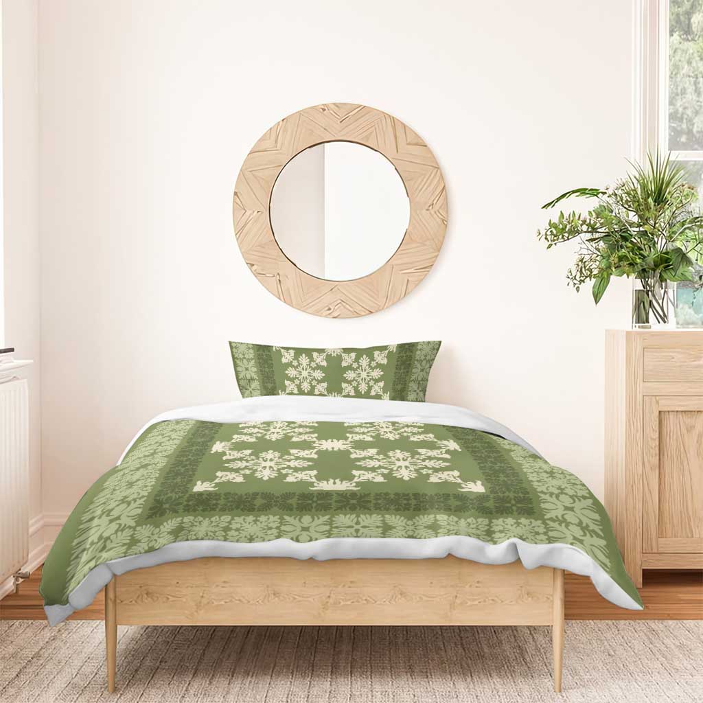 Hawaiian Quilt Pattern Bedding Set Lime Hawaii Culture Tropical - Polynesian Pride