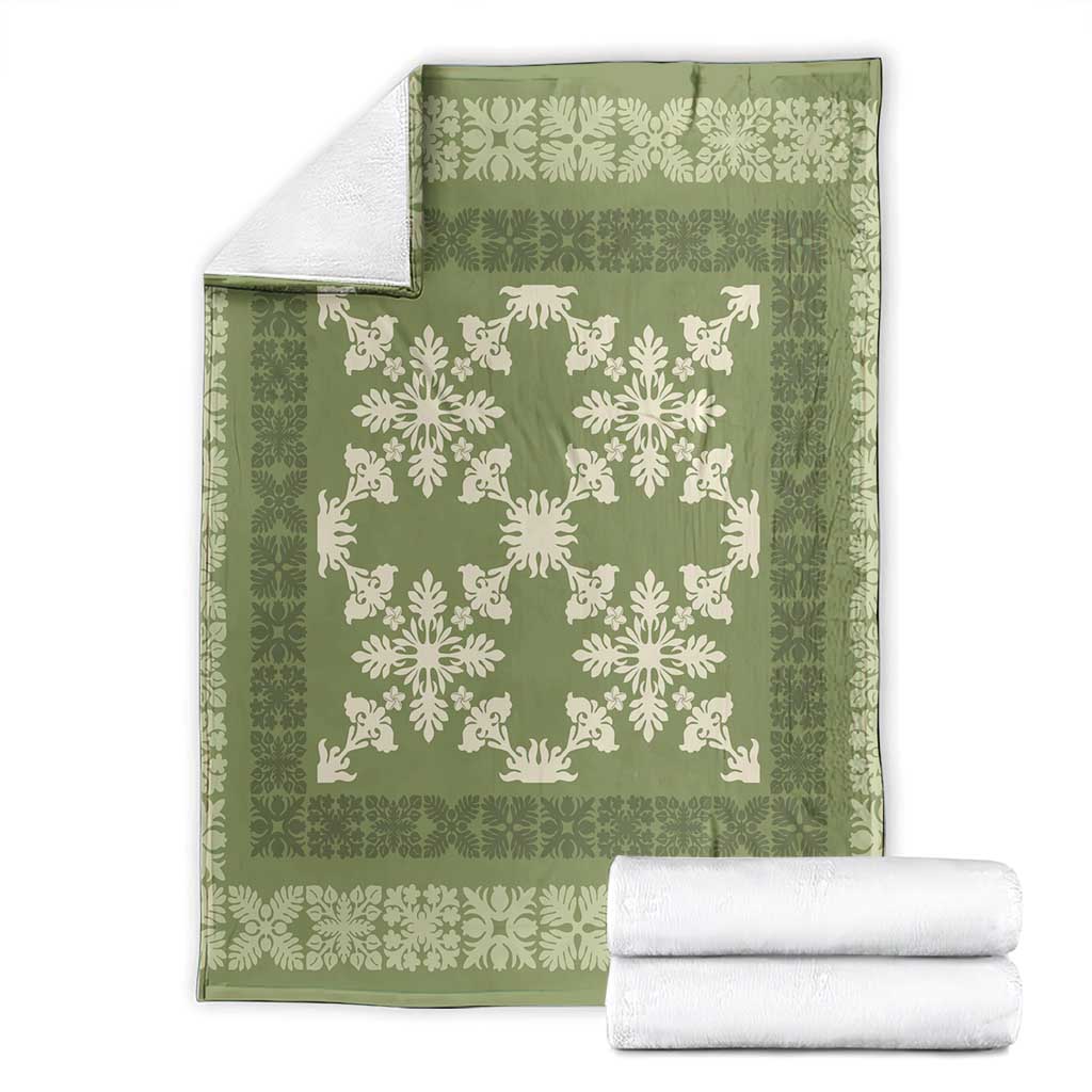Hawaiian Quilt Pattern Blanket Lime Hawaii Culture Tropical - Polynesian Pride