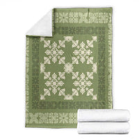 Hawaiian Quilt Pattern Blanket Lime Hawaii Culture Tropical - Polynesian Pride