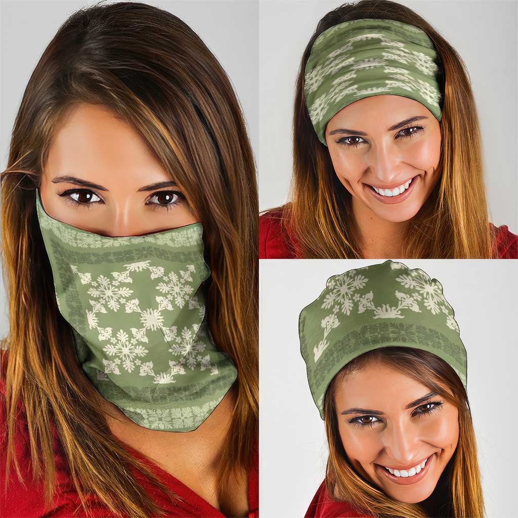 Hawaiian Quilt Pattern Neck Gaiter Lime Hawaii Culture Tropical - Polynesian Pride