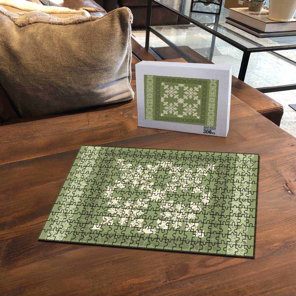 Hawaiian Quilt Pattern Puzzle Lime Hawaii Culture Tropical - Polynesian Pride