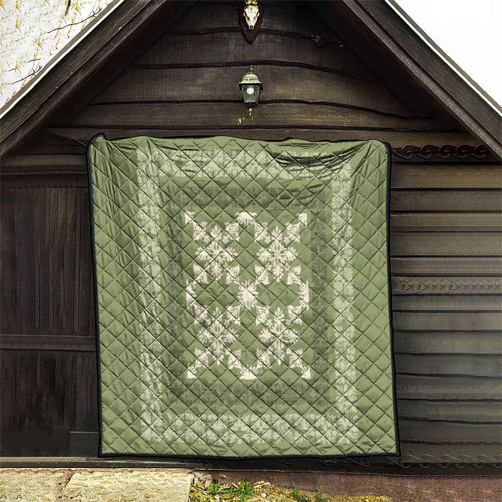Hawaiian Quilt Pattern Quilt Lime Hawaii Culture Tropical - Polynesian Pride