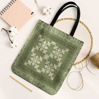 Hawaiian Quilt Pattern Tote Bag Lime Hawaii Culture Tropical - Polynesian Pride