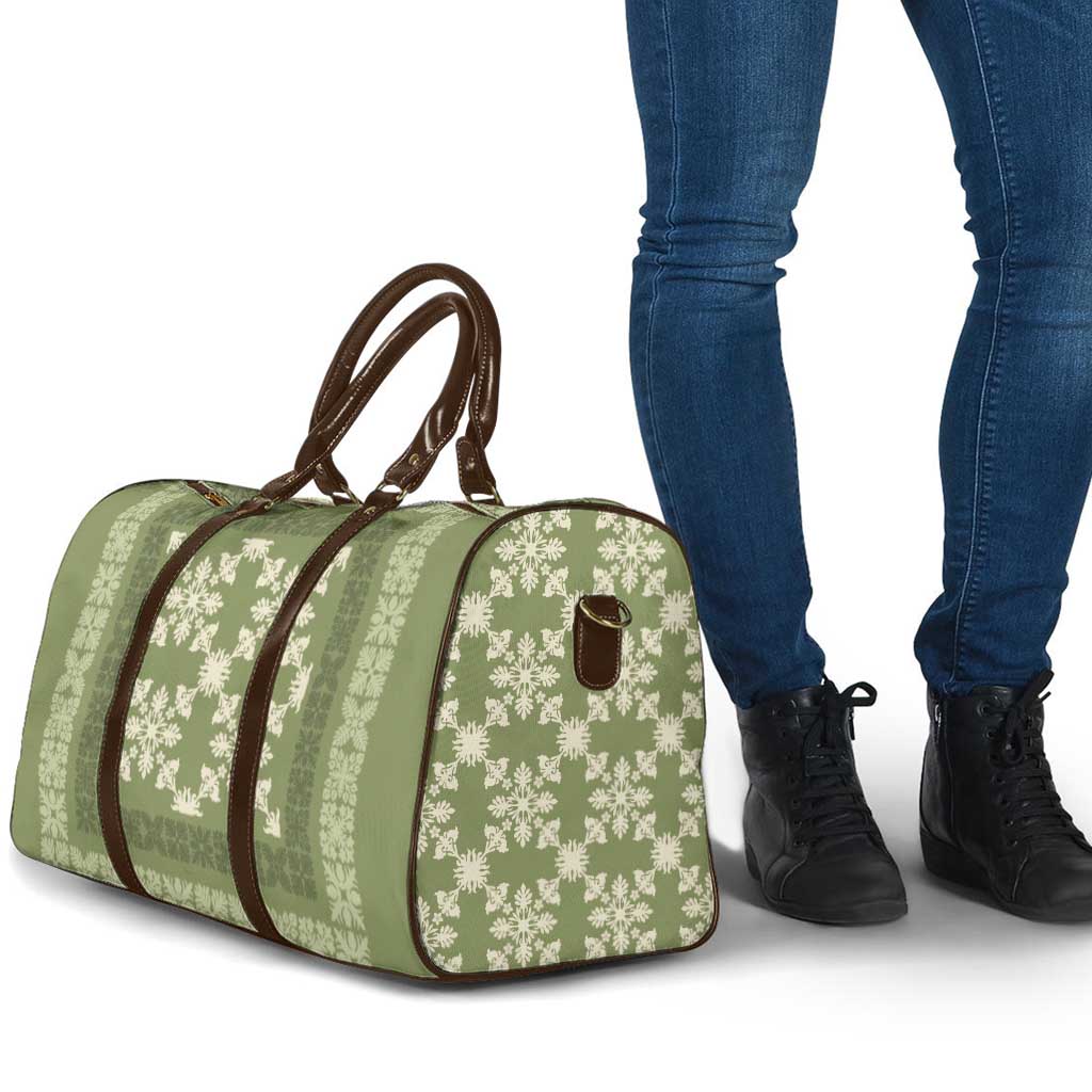 Hawaiian Quilt Pattern Travel Bag Lime Hawaii Culture Tropical - Polynesian Pride