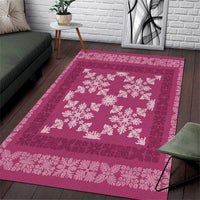 Hawaiian Quilt Pattern Area Rug Pink Hawaii Culture Tropical LT9 Pink - Polynesian Pride