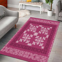 Hawaiian Quilt Pattern Area Rug Pink Hawaii Culture Tropical LT9 - Polynesian Pride