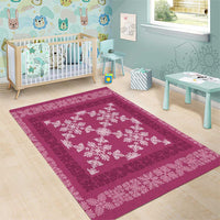Hawaiian Quilt Pattern Area Rug Pink Hawaii Culture Tropical LT9 - Polynesian Pride