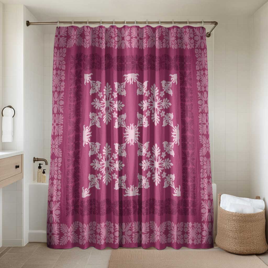 Hawaiian Quilt Pattern Bathroom Set Pink Hawaii Culture Tropical - Polynesian Pride